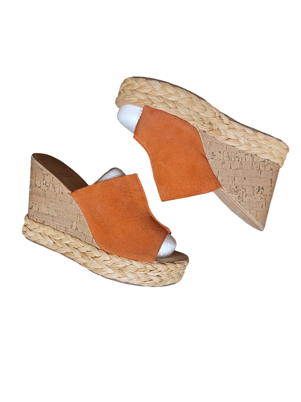Dolce Vita Orange Suede Espadrille Wedge Mules
